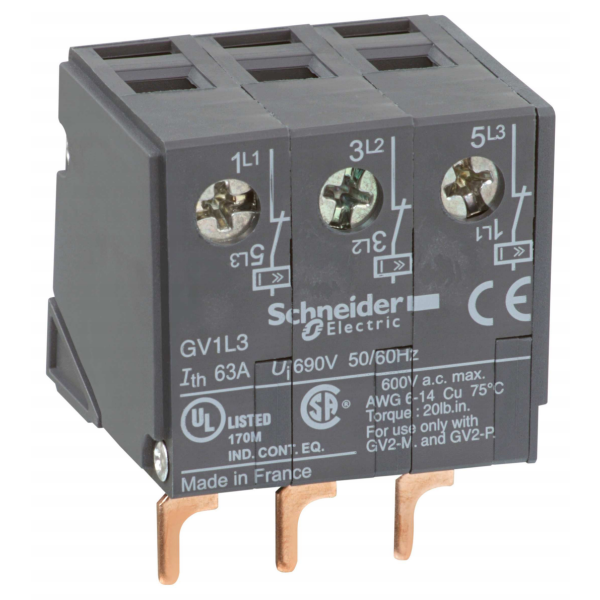 Strømbegrenser Schneider Electric GV1L3 63 A, 100 kA 