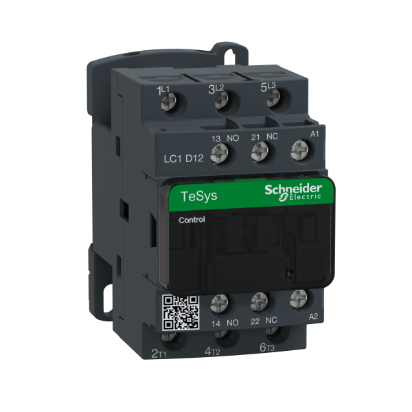 Kontaktor Schneider Electric LC1D12E7 9-38A LC1D, AC spole 12A, 5.5 kW, 48V AC