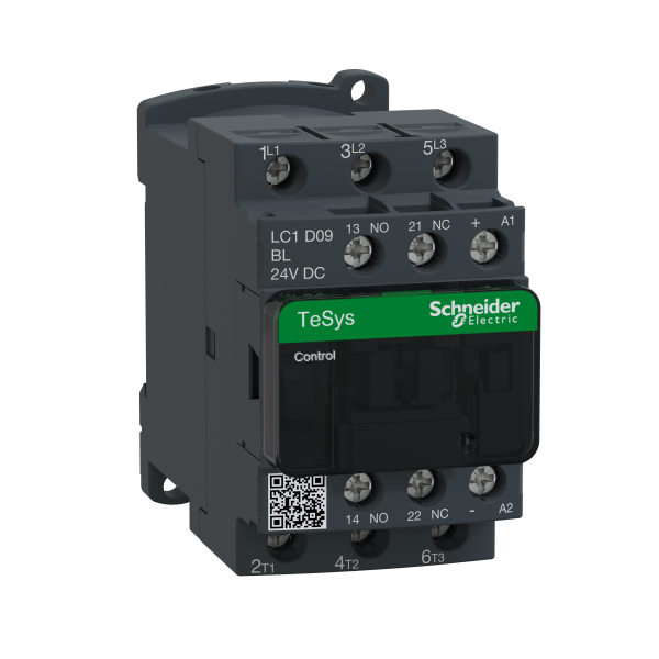 Kontaktori Schneider Electric LC1D09BL pieni kulutus, 9–38 A, tasavirtatoiminen 9A, 4 kW, 24V DC