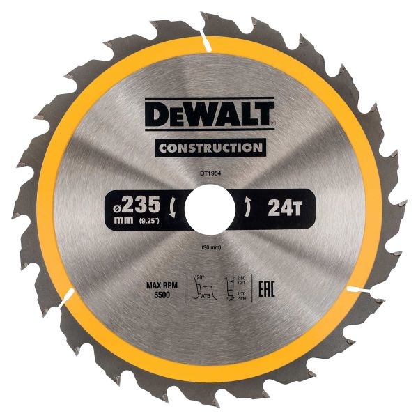 Savklinge Dewalt DT1954-QZ 235 x 30 mm, 24T 
