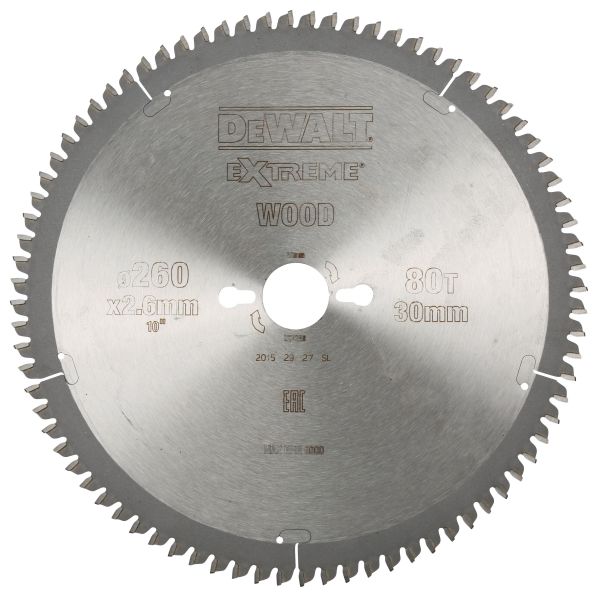Savklinge Dewalt DT4280-QZ 260 x 30mm, 80T 