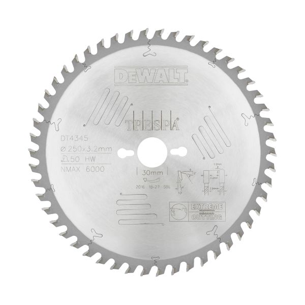 Savklinge Dewalt DT4345-QZ 250 mm, 50T 