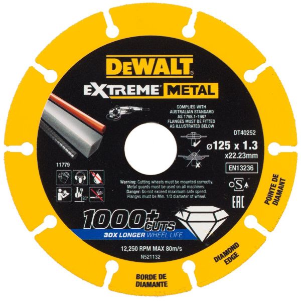 Diamantskæreskive Dewalt DT40252-QZ 1,3 mm 125 x 22,23 mm