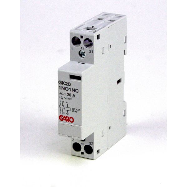 Kontaktor Garo GK20 1NO1NC 230V AC 2-polig, 20 A 1 öppnande
