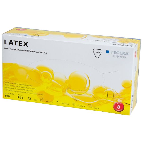 Engangshandske Tegera 833 Latex, upulveriseret 7.100-pak
