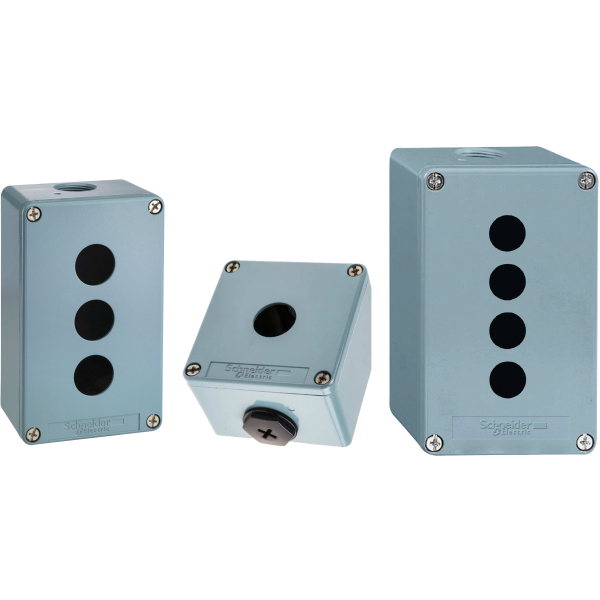 Tryckknappslåda Schneider Electric XAPM1202 tom, 2 manöverpositioner Pr22,5