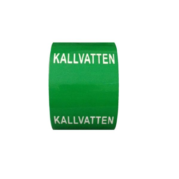 Tape til mærkning af rør Nordisk Rörmärkning 13073 75 mm x 30 meter, grøn/hvid 