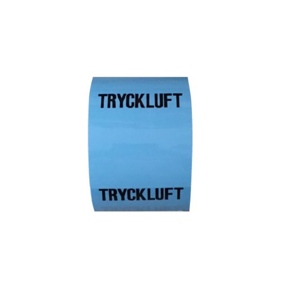 Tape til mærkning af rør Nordisk Rörmärkning 17518 75 mm x 30 meter, lyseblå/sort 