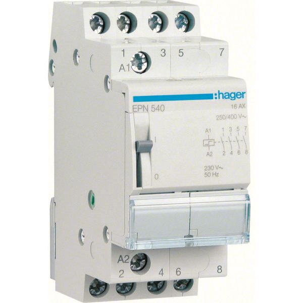 Impulssirele Hager EPN540 4 sulkeutuvaa kosketinta, 230 V 