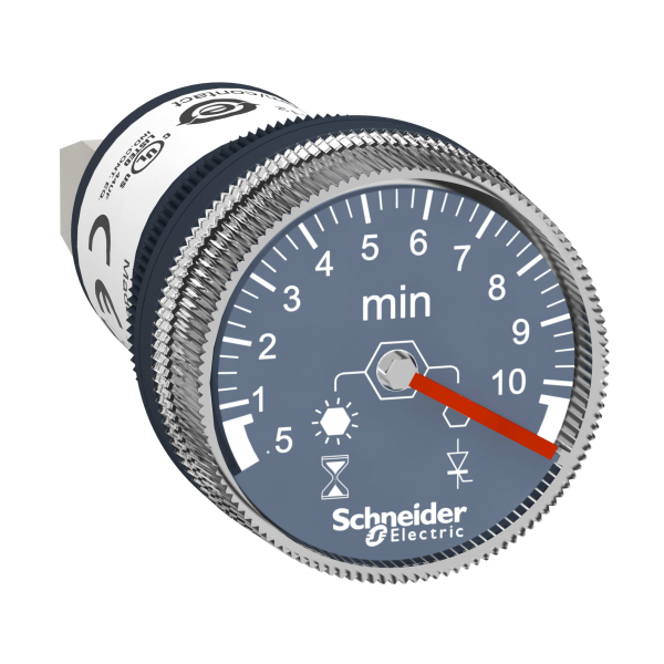 Tidsrelé Schneider Electric XB5DTGM4 22 mm, 100–240 V 0,5-10 min