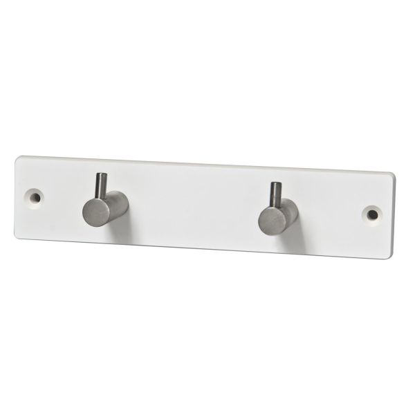 Knaggrekke Skånebeslag 3455007 hvit 2 stk. kroker, 180 mm