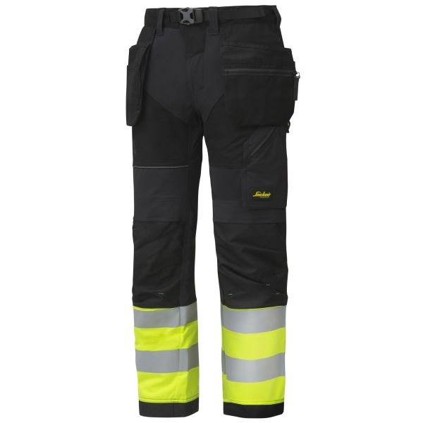 Håndværkerbukser Snickers Workwear 6931 FlexiWork Bemærk, gul/sort Hi-Vis, gul/sort 54