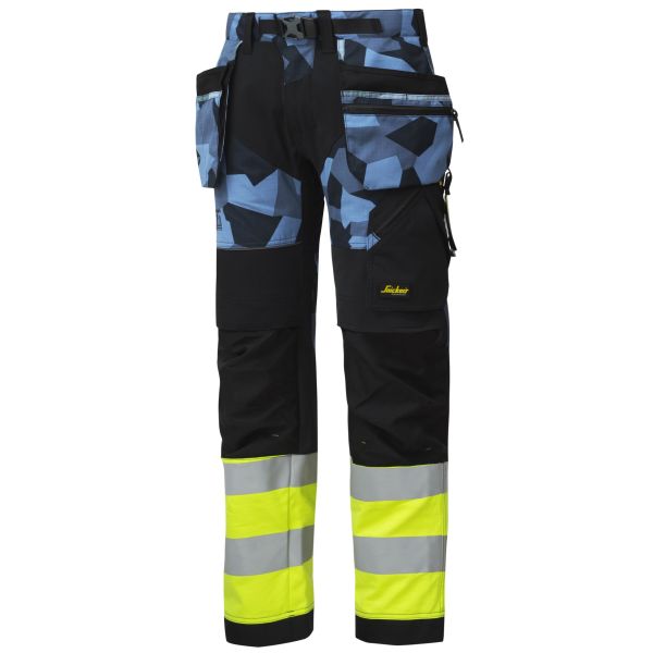 Arbeidsbukse Snickers Workwear 6931 FlexiWork varsel, gul/camo Varsel, Gul/Camo C48