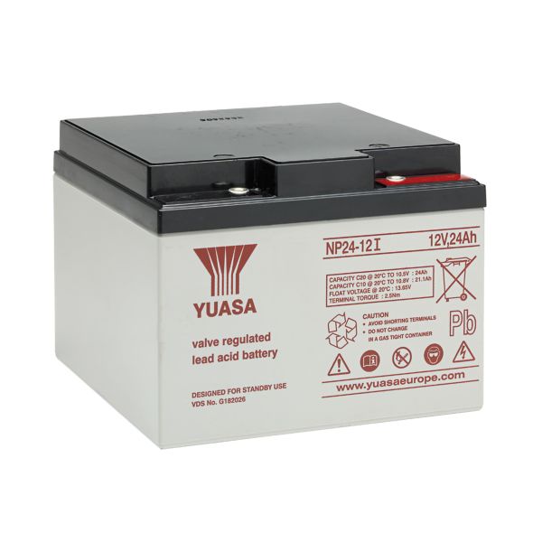 Bly-syre batteri Yuasa NP24-12I ventilreguleret, 12 V 24 Ah