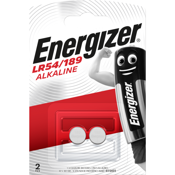 Knapcellebatteri Energizer Alkaline LR54/189, 1,5 V, pakke med 2 