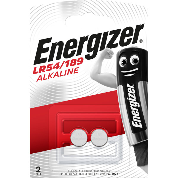 Knappecellebatteri Energizer Alkaline LR54/189, 1,5 V, 2-pakning 