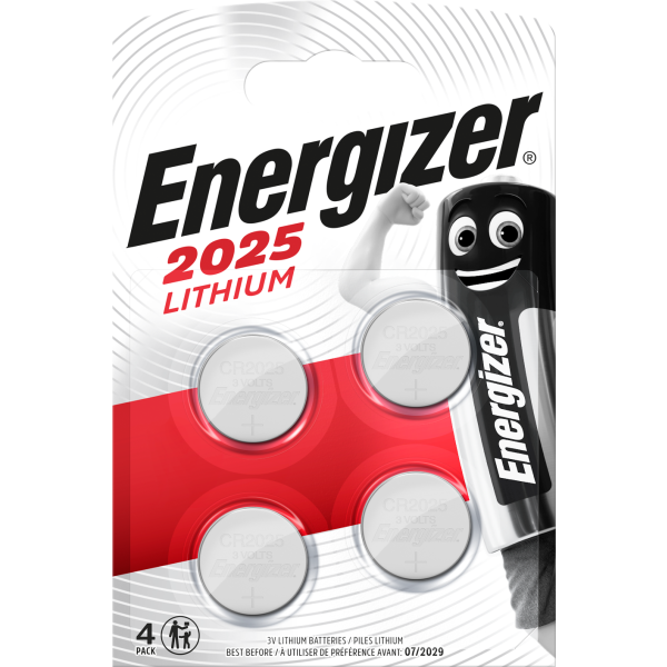 Knapcellebatteri Energizer Lithium 2025, pakke med 3 V, 4 4-pak