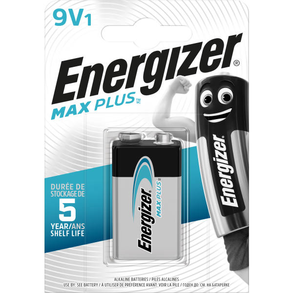 Batteri Energizer Max Plus alkalisk, 9 V 