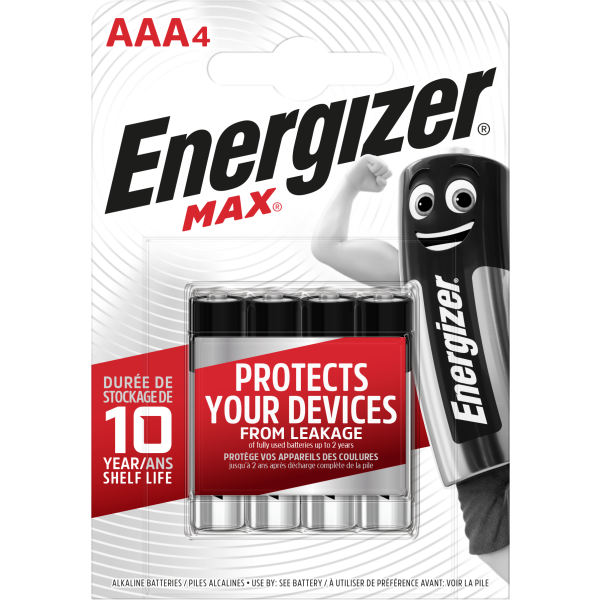 Batteri Energizer Max AAA, 1,5 V, 4-pakning 4-pakning