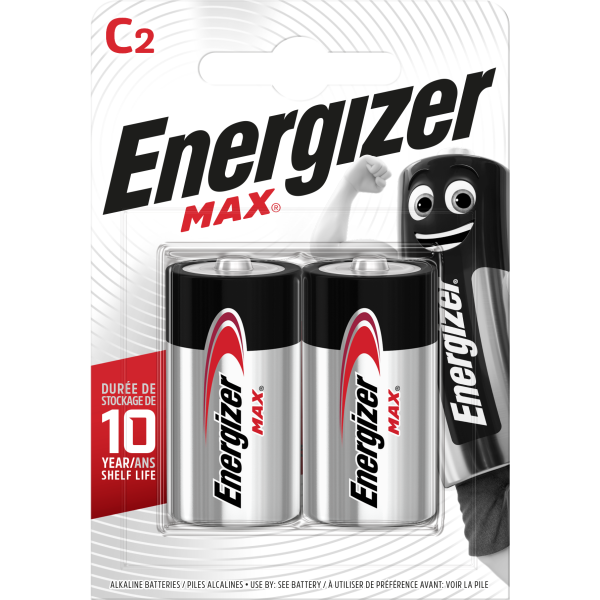Batteri Energizer Max C, 1,5 V, 2-pakning 