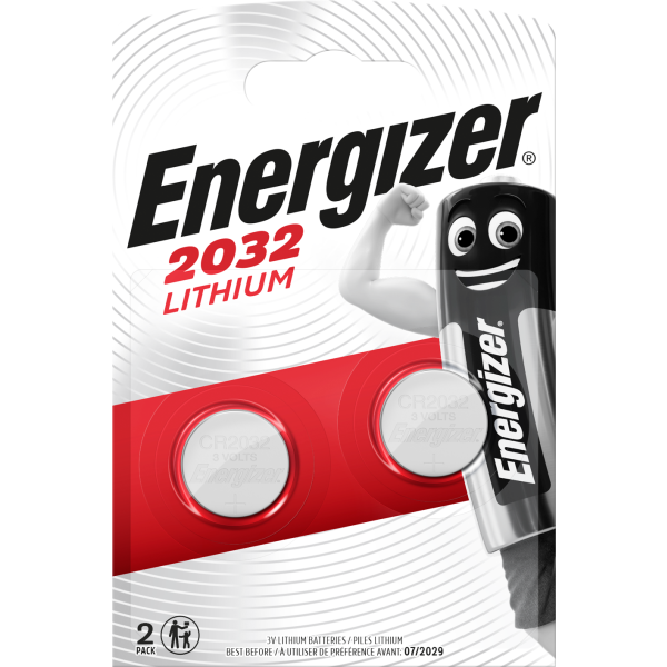 Knapcellebatteri Energizer Lithium CR2032, 3 V 2-pak