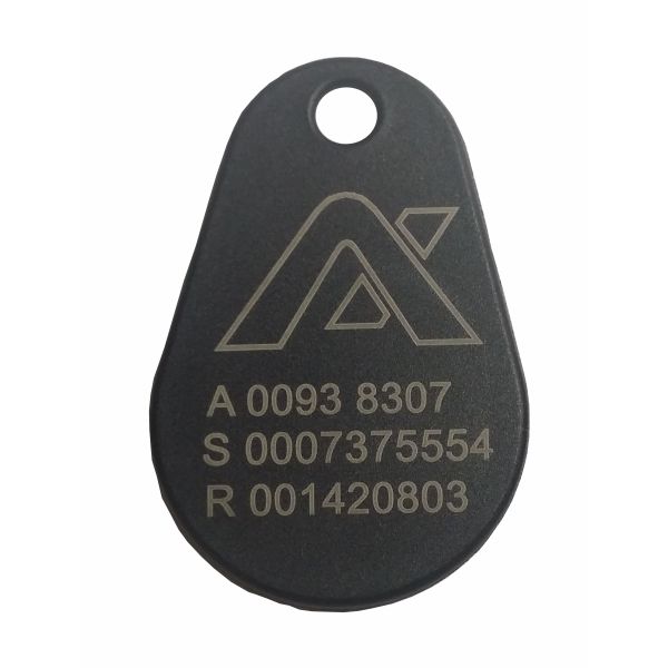 Nyckelbricka Axema 1-9007-17 HD-Pro EM, lasergraverad ID-kod 