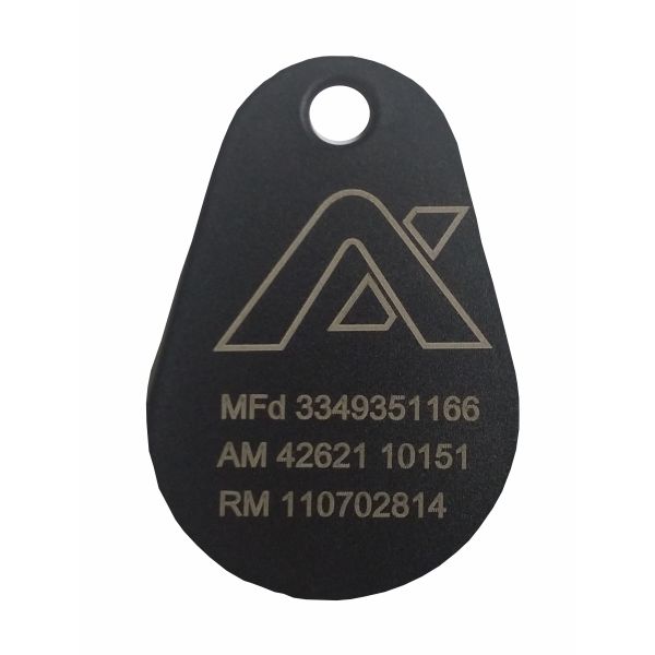 Nyckelbricka Axema 1-9007-18 HD-Pro Mifare, lasergraverad ID-kod 