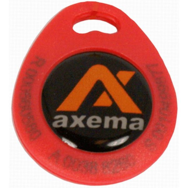 Nyckelbricka Axema PR-4 röd, lasergraverad ID-kod 