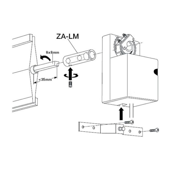 Spjeldakselforlenger Belimo ZA-LM for LMA spjeldmotorer 