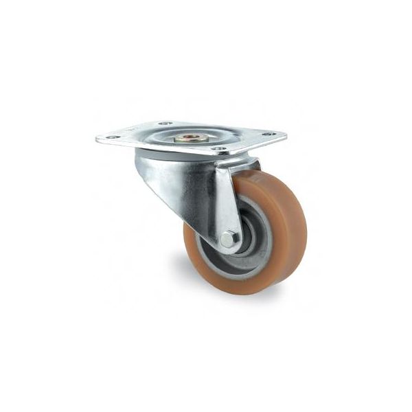 Hjul Tente 4680ITP125P63 Polyuret, plade 140x110 Ø125 mm