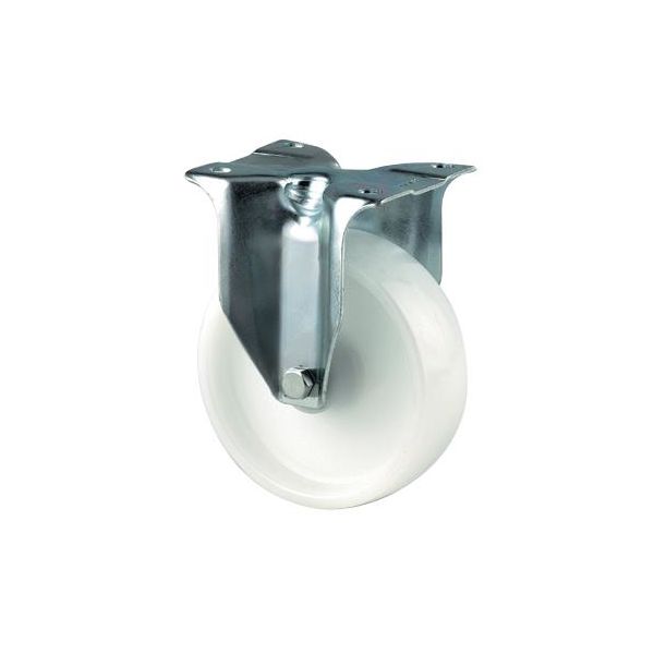 Teollisuuspyörä Tente 3478POR125P62 nailonia, valkoinen, levy 105x85 mm 125 mm