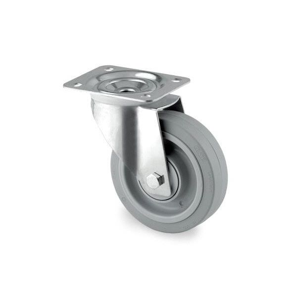 Hjul Tente 3470UFP200P63 Elastik, plade 137x105 Ø200 mm