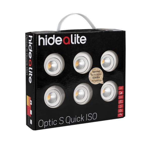 Downlight Hide-a-Lite DL Optic S Quick Pak med 6 stk., hvid 3000K