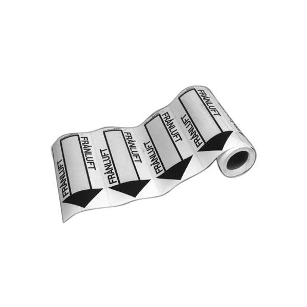 Ventilation etiket Nordisk Rörmärkning 905502 175 x 75 mm, Udsugning, pakke 100 Hvid/Sort