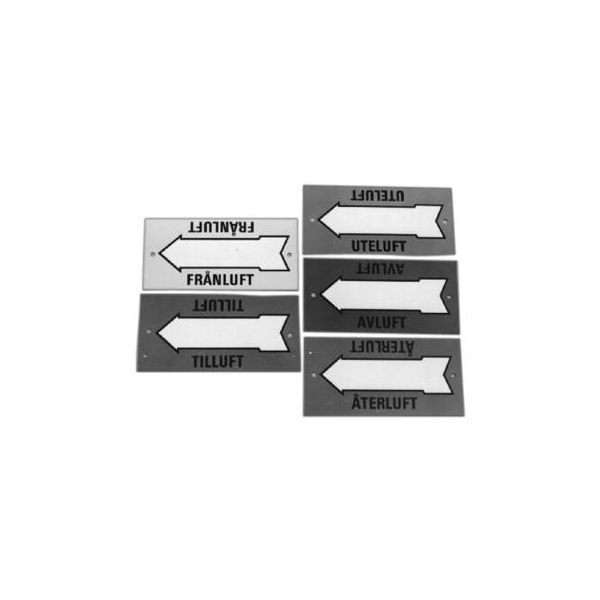 Navneskilt Nordisk Rörmärkning 905546 165 x 80 x 0,4 mm Returluft, lysegul