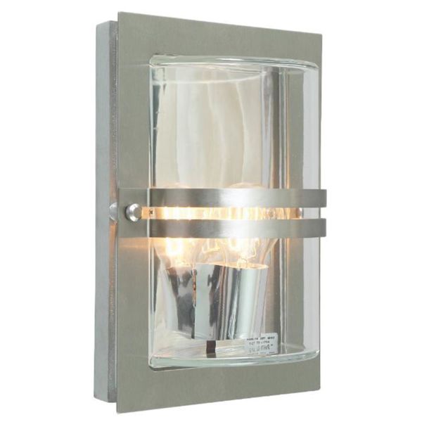 Väggarmatur Norlys Basel 660 E27, 75W, IP54, klar Aluminium