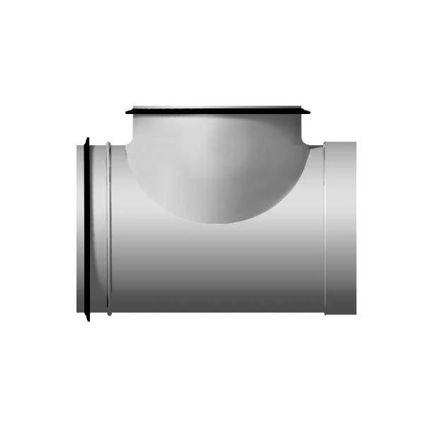 T-stykke FläktGroup BDET-3-012-012 kort, Ø 125 x Ø 125 mm, ærme x nippel 