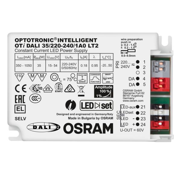 LED-ohjain Osram Optotronic Intelligent DALI  35/220-240/1A0