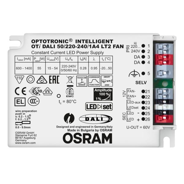 LED-ohjain Osram Optotronic Intelligent DALI  50/220-240/1A4
