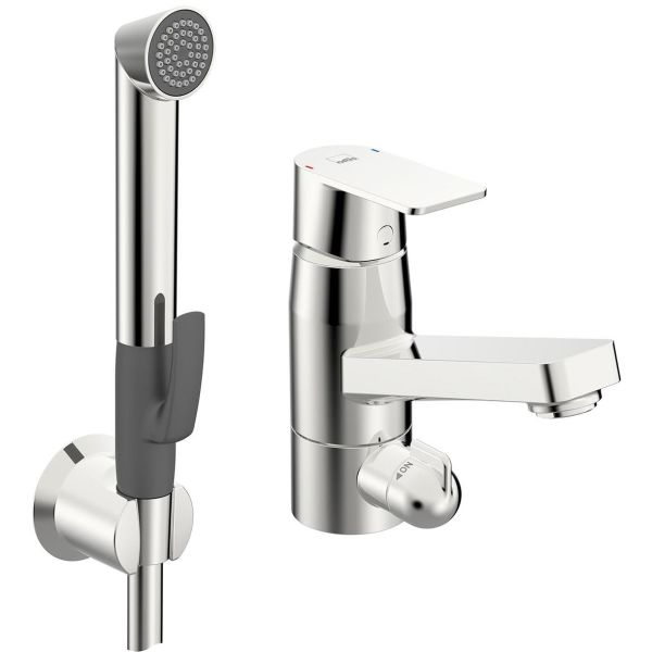 Håndvaskarmatur Oras Stela med håndbruser, drejeligt, krom 