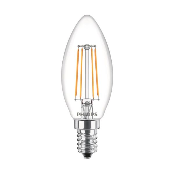 LED-lampa Philips Classic LED Filament 4,3 W, kronljusform 
