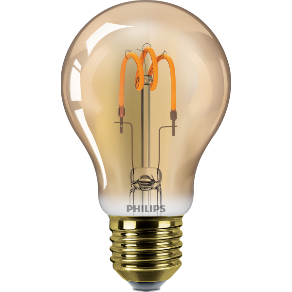 LED-lampa Philips Classic Spiral 2,3 W, guldfärgad 