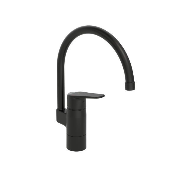 Køkkenbatteri Oras Vega topmodel, drejbar, mat sort 