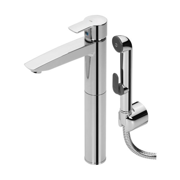 Tvättställsblandare Oras Cubista med handdusch 