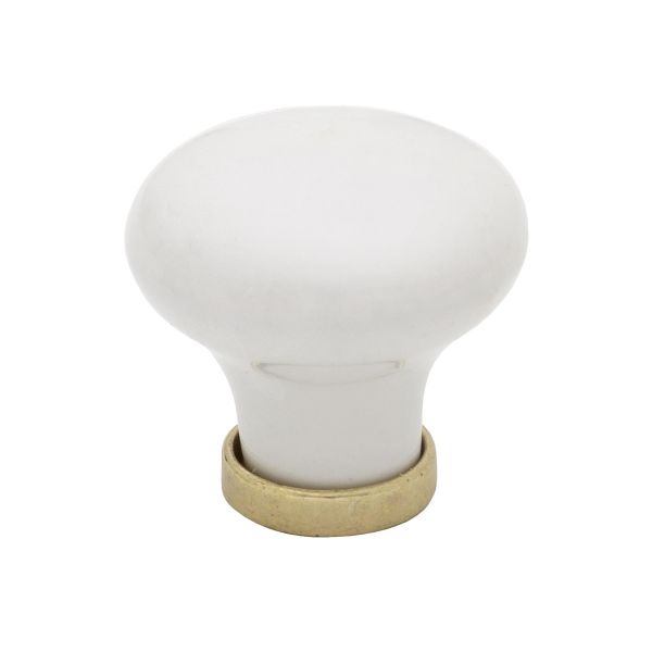 Knop Gustavsberg K1 porcelæn/messing, ⌀30 mm 
