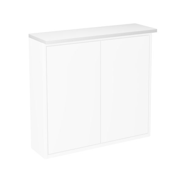 Topplate Gustavsberg Graphic for skap 60 x 16 cm, med belysning Hvit