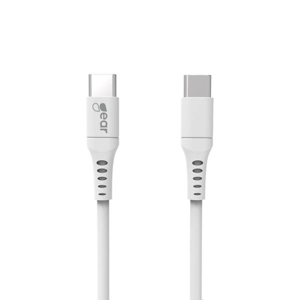 Latauskaapeli Gear 665105 USB-C–USB-C 2.0, 1 m, valkoinen 