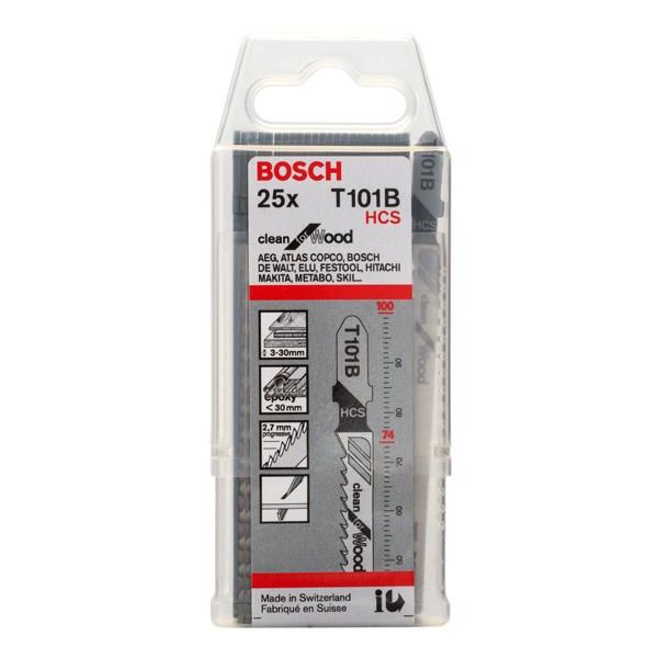 Stiksavklinger Bosch Clean for Wood T101B  100mm 25-pak