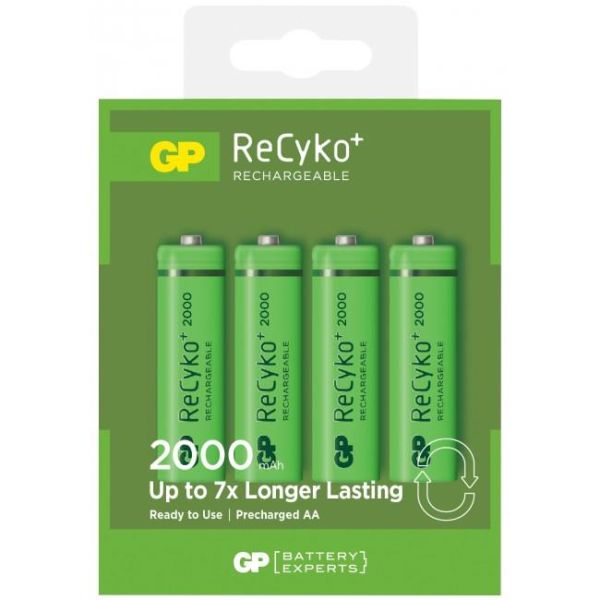 Batteri GP Batteries GP ReCyko R6/AA oppladbart, AA, 4-pakning 