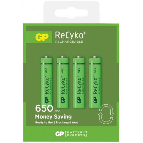 Batteri GP Batteries ReCyko AAA 650 laddningsbart, AAA, 4-pack 